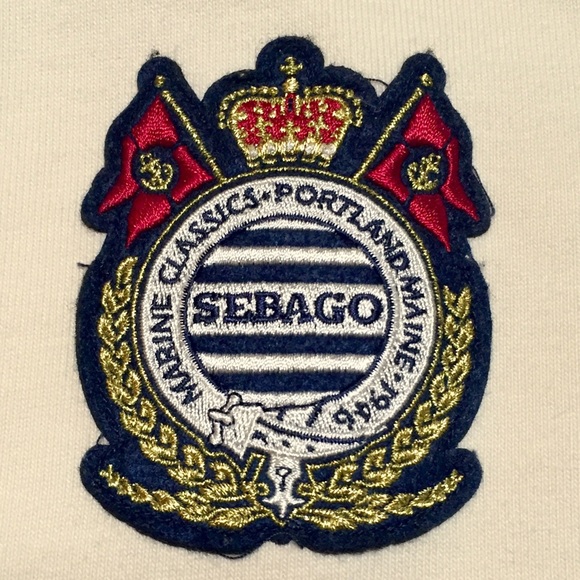 Sebago Women's Cream Crested Rugby Shirt Medium - Picture 3 of 7